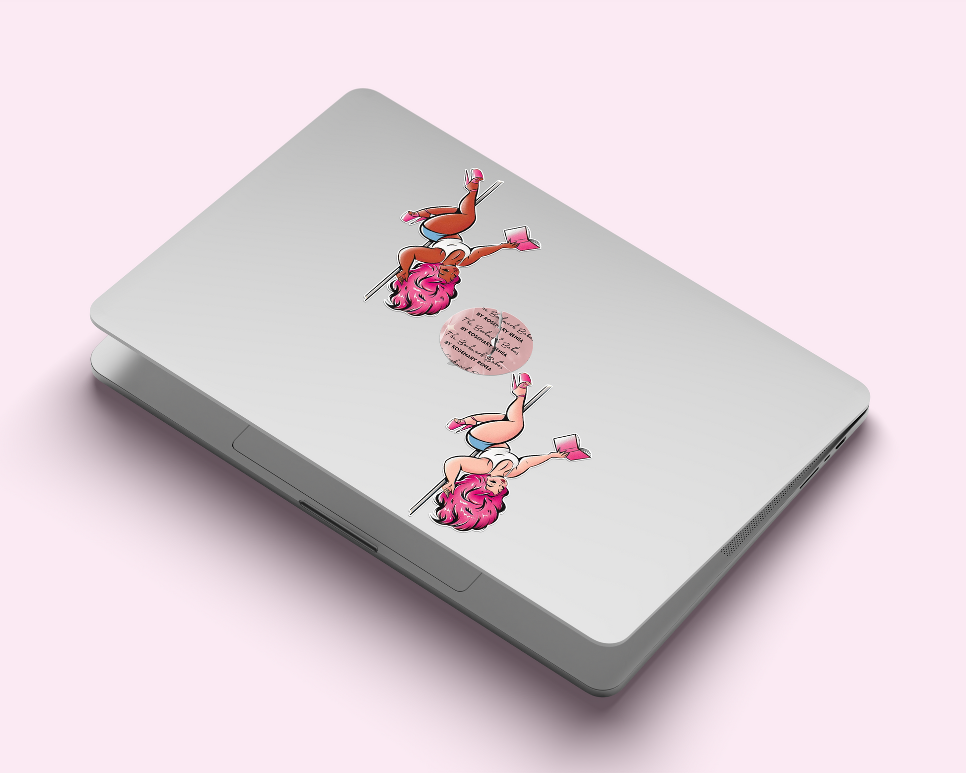 Boudoir Bambi Kindle sticker sheet featuring a soft, feminine boudoir-inspired design in two skin tones, perfect for Kindle, laptop, and journal decor