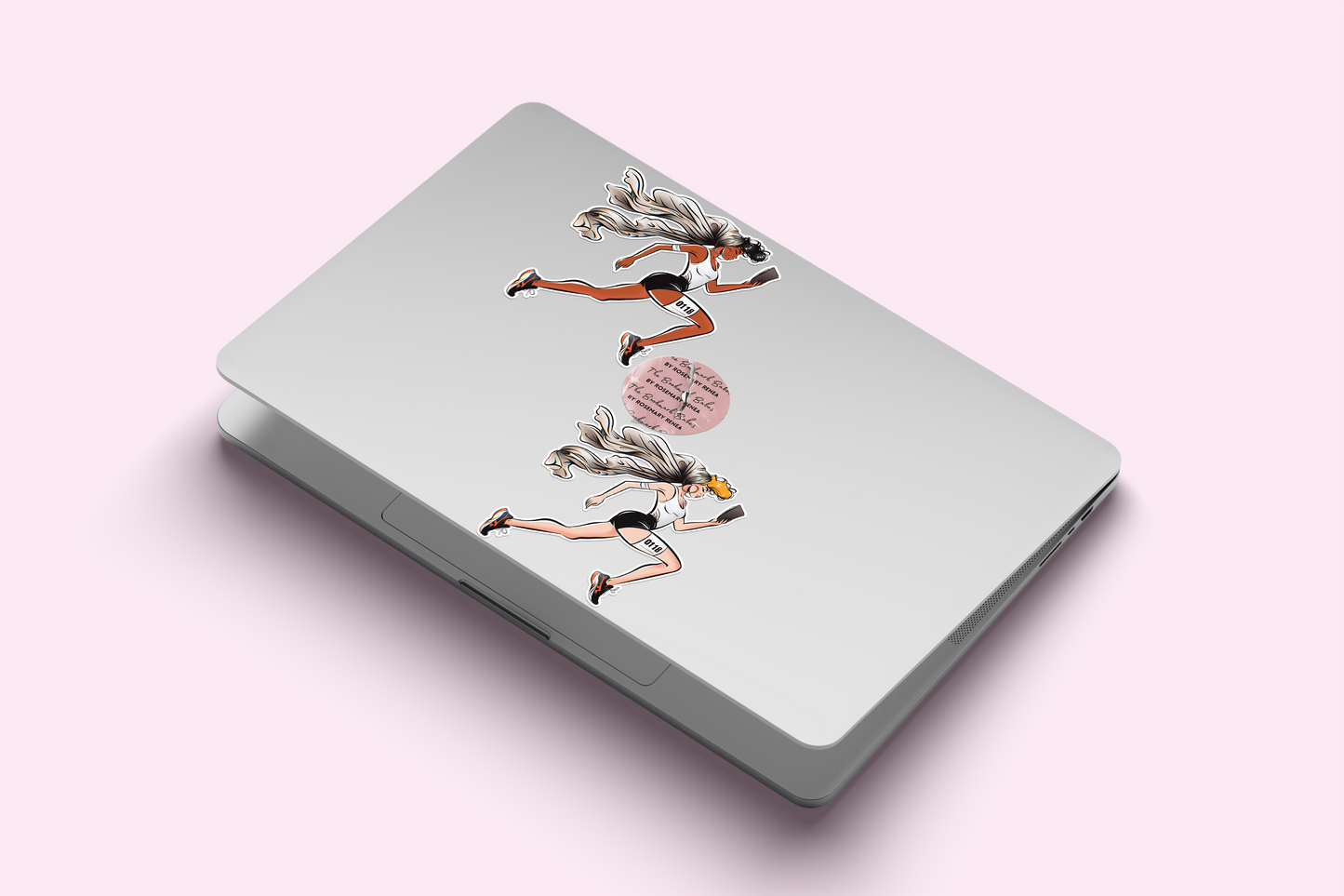 Fitness aesthetic Kindle stickers with runner girl design waterproof vinyl sheet